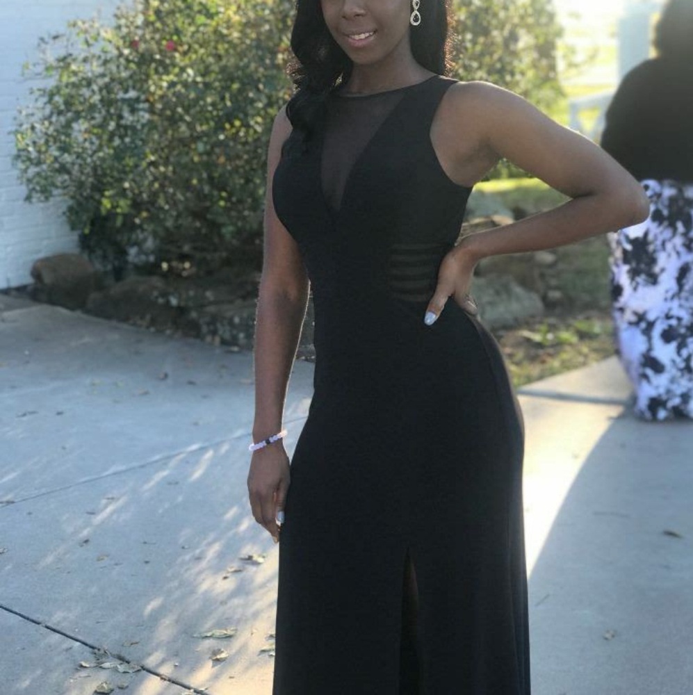 David's Bridal Black Mesh Special Occasion Dress